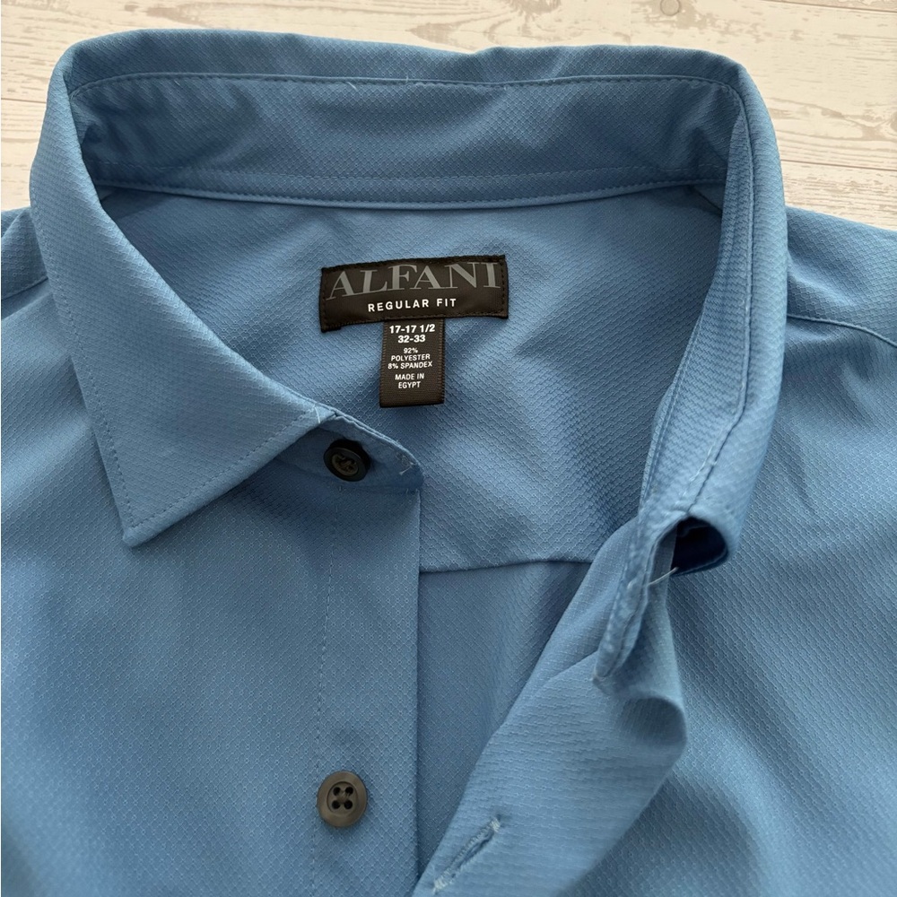 NWT Alfani Mens Solid Knit Button-Down Shirt - Picture 5 of 8
